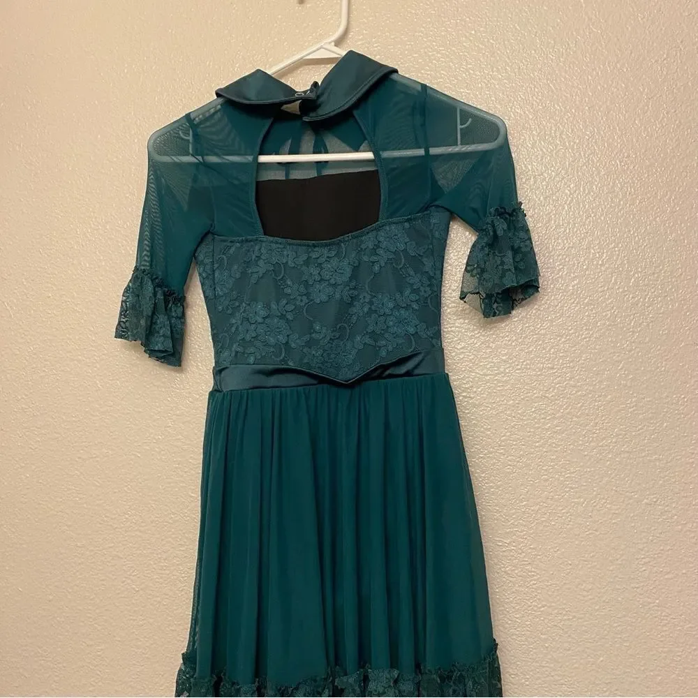 Weissman dance costume lyrical dark green Every Breath You Take 12504 MC child